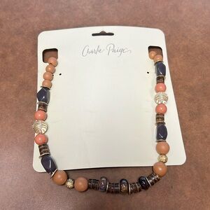 Charlie Paige Wooden Bead Boho Statement Necklace
